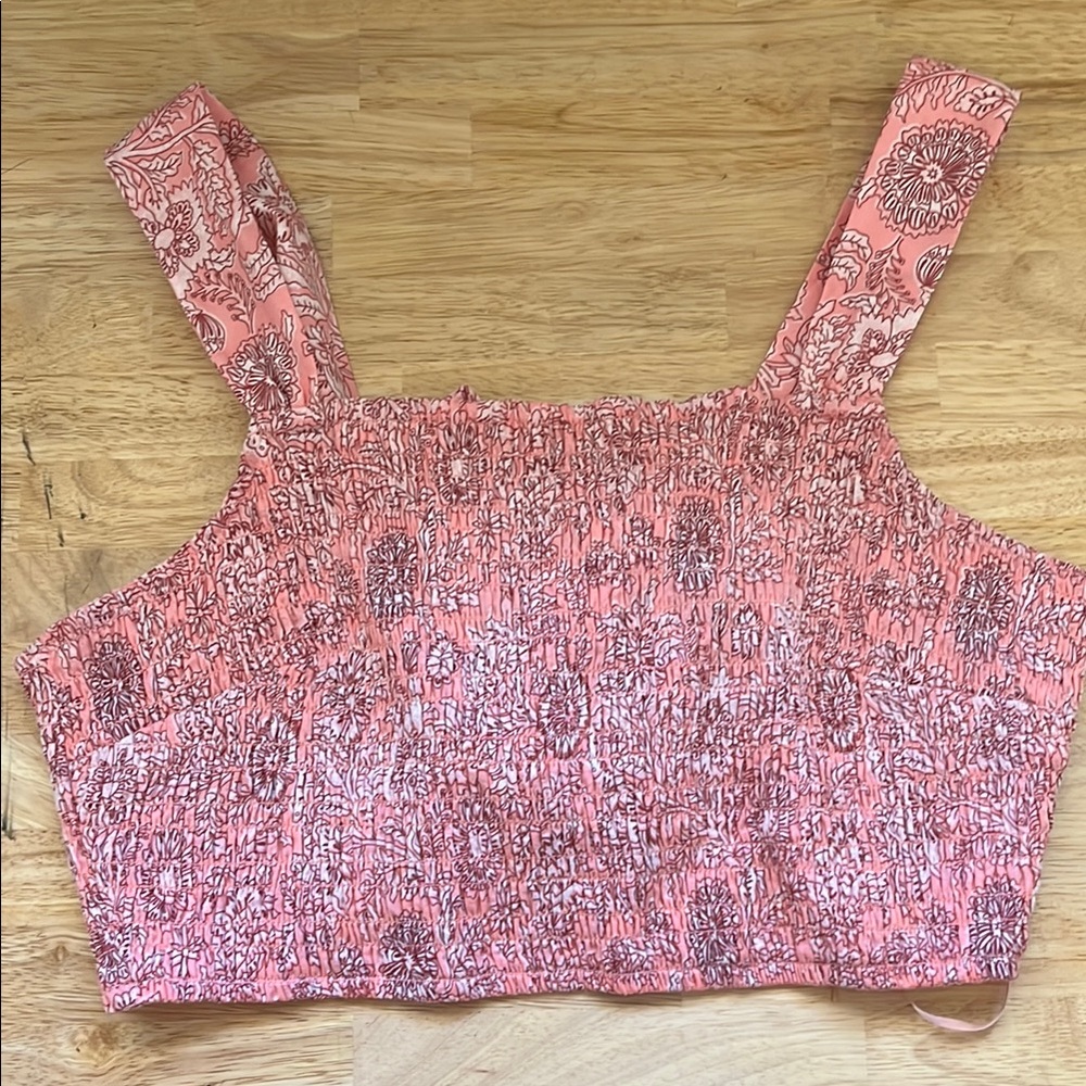House of Harlow smocked Ali crop tank